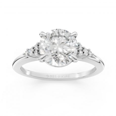 Cluster Side Stone Engagement Ring