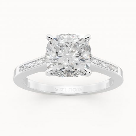 Cushion Shoulder Set Solitaire Ring